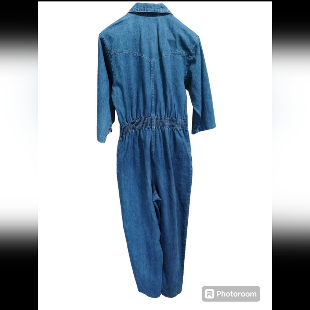 Vintage 80s 90sWomen's Jump suit denim jeans size Small / Medium - Picture 2 of 12